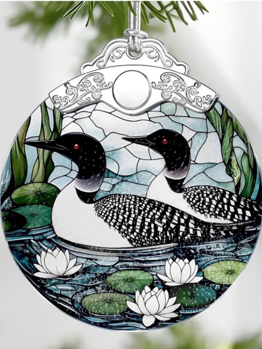 Loon Birds Stained Glass Ornaments